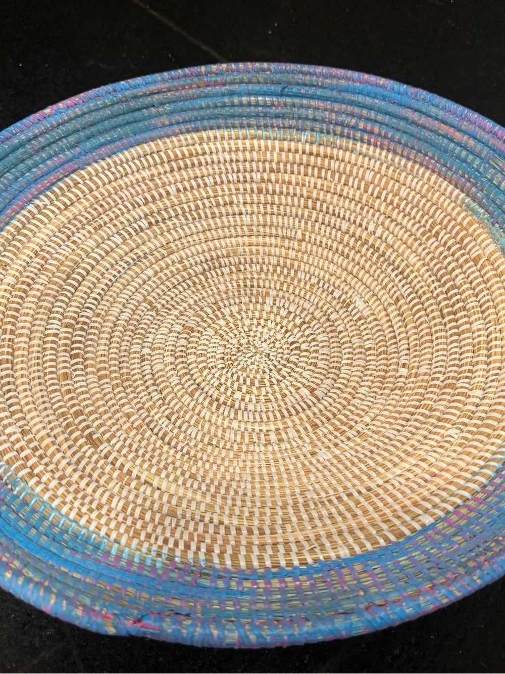 Beautiful large 18.5-inch handwoven  basket, wall hanging